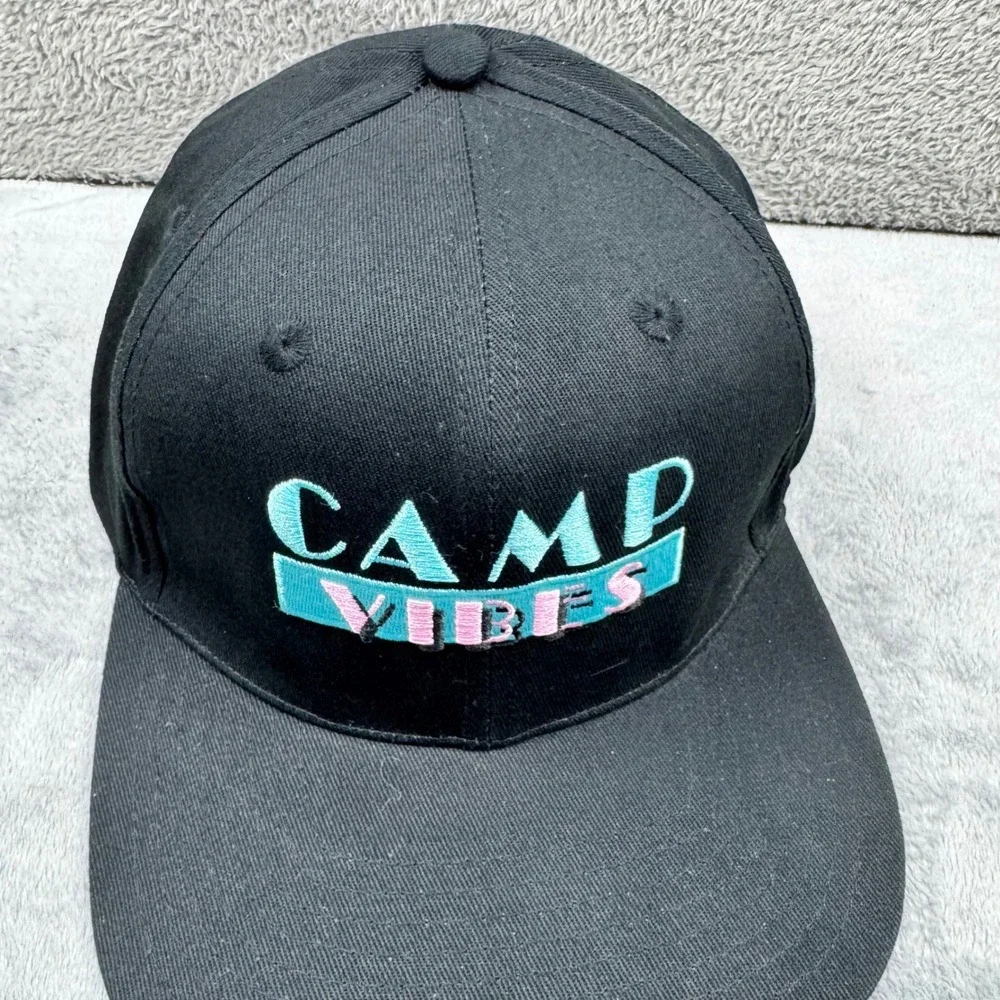 Poler Vice Hat Mens OS‎ Black New Camp Vibes Snapback Flat Brim 223ACU7009-BLK